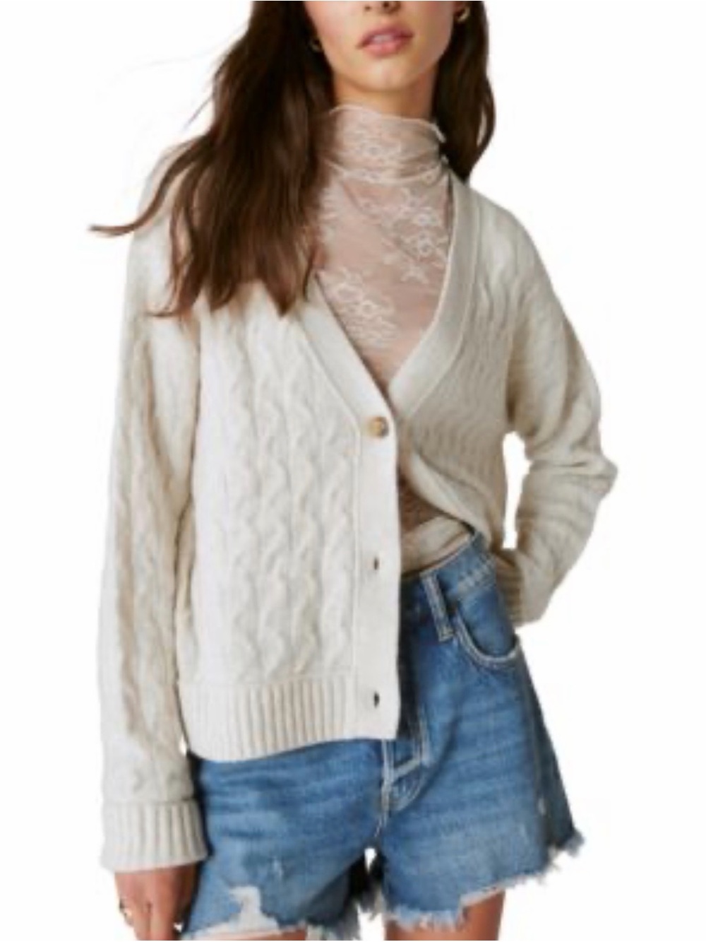 Lucky brand NWT soft cable knit cardigan